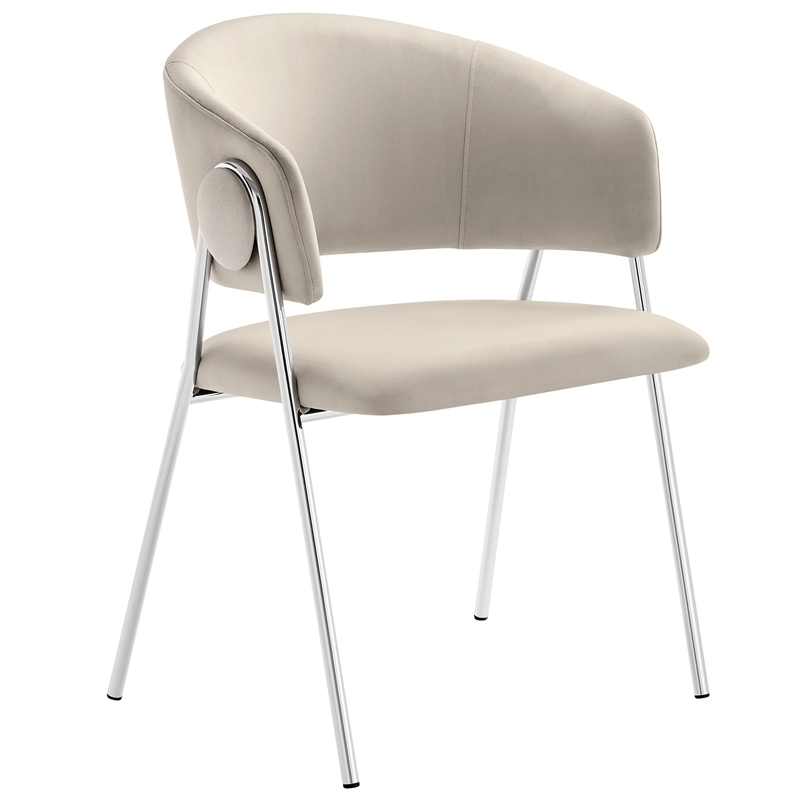 Nella Dining Chair Set of 2 in Almond Silver