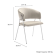 Nella Dining Chair Set of 2 in Almond Silver