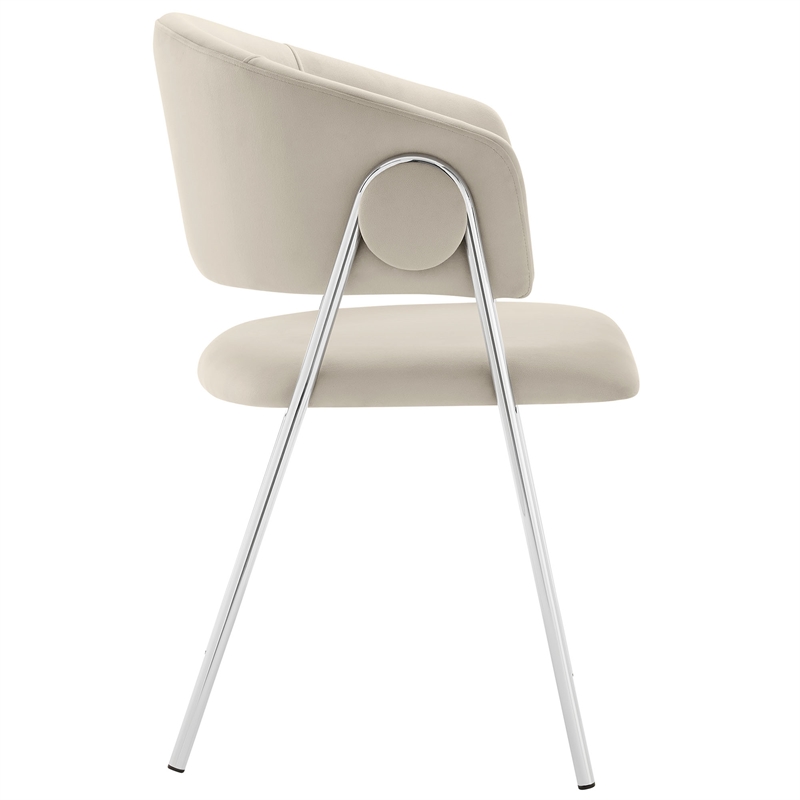 Nella Dining Chair Set of 2 in Almond Silver