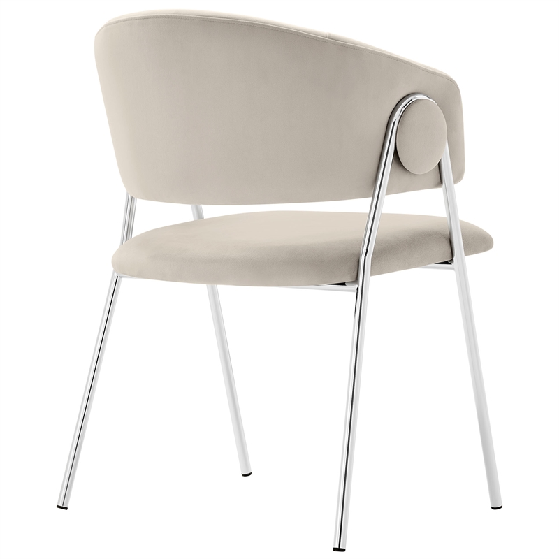 Nella Dining Chair Set of 2 in Almond Silver