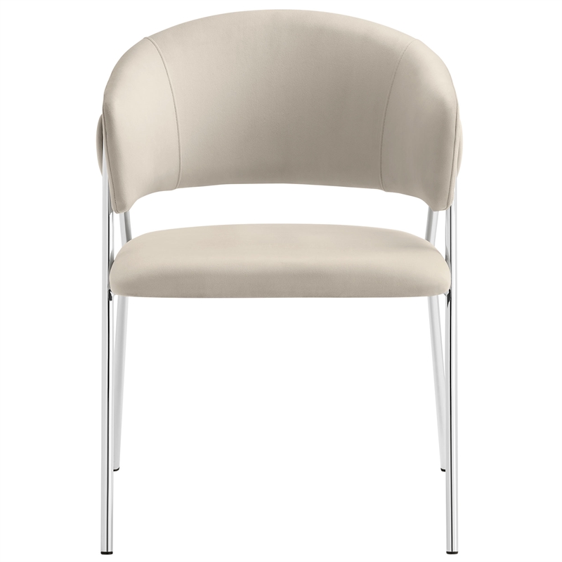 Nella Dining Chair Set of 2 in Almond Silver