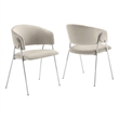 Nella Dining Chair Set of 2 in Almond Silver
