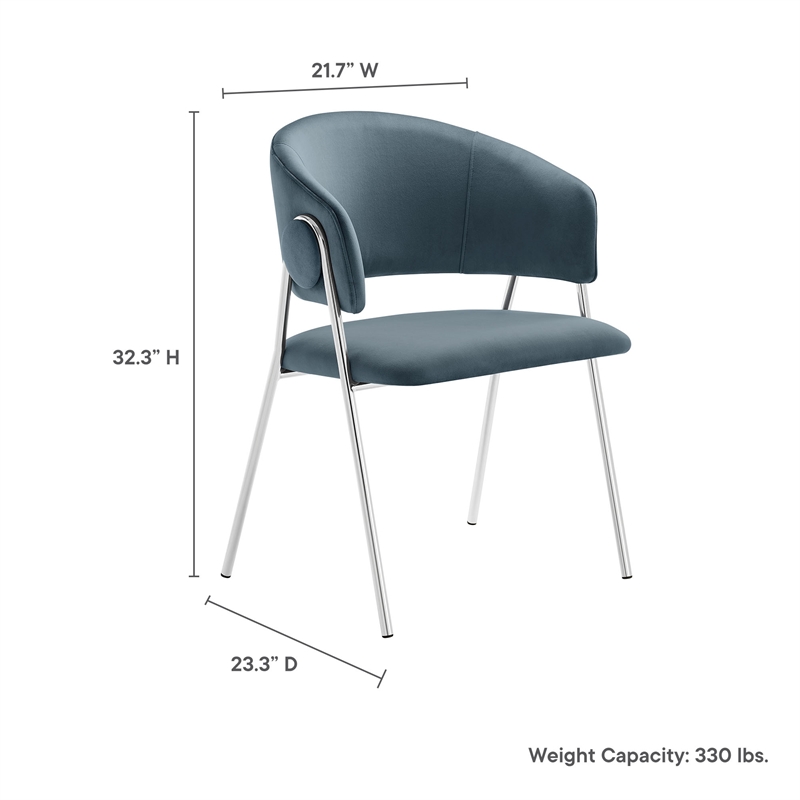 Nella Dining Chair Set of 2 in Cadet Blue