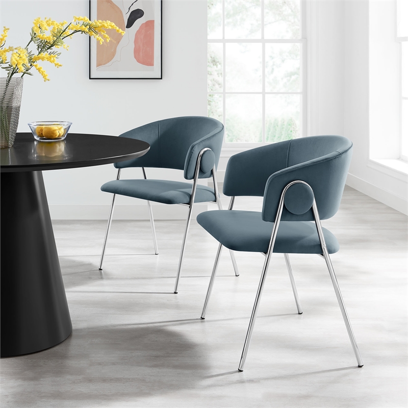 Nella Dining Chair Set of 2 in Cadet Blue
