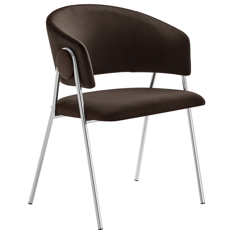 Nella Dining Chair Set of 2 in Chocolate Brown