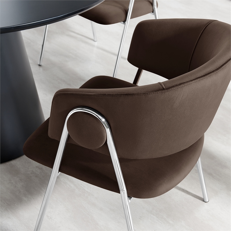 Nella Dining Chair Set of 2 in Chocolate Brown