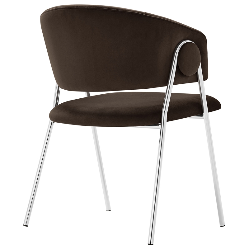 Nella Dining Chair Set of 2 in Chocolate Brown