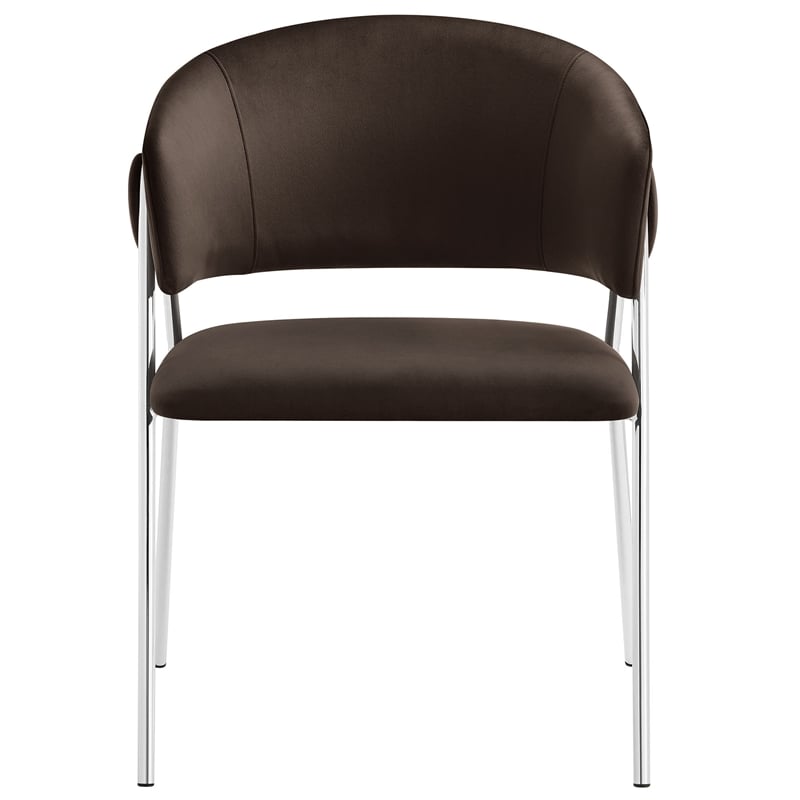 Nella Dining Chair Set of 2 in Chocolate Brown