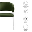 Nella Dining Chair Set of 2 in Moss Green Silver