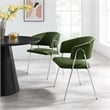 Nella Dining Chair Set of 2 in Moss Green Silver