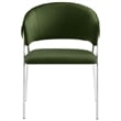 Nella Dining Chair Set of 2 in Moss Green Silver