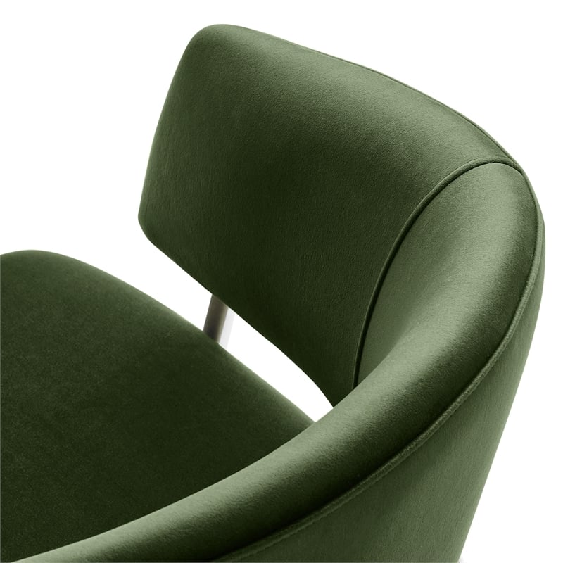 Nella Dining Chair Set of 2 in Moss Green Silver