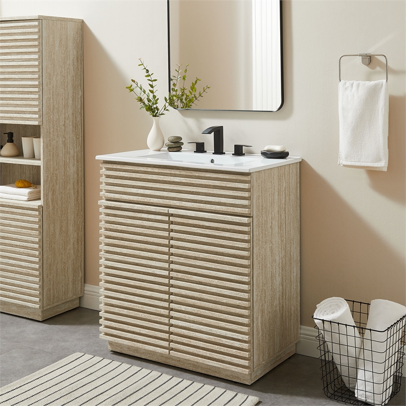 Render Bathroom Vanity With Sink in White