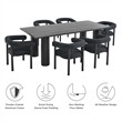 Modway Nautica 7-Piece Dining Table and Chairs Set in Charcoal Graphite