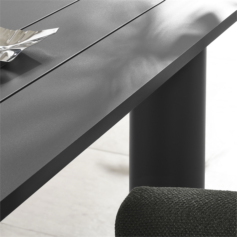 Modway Nautica 7-Piece Dining Table and Chairs Set in Charcoal Graphite