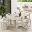 Modway Nautica 7-Piece Dining Table and Chairs Set in Ivory Taupe