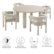 Modway 5-Piece Dining Table and Chairs Set in Ivory Taupe
