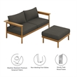 Wren 2-Piece Sofa and Ottoman Set in Natural Flint Gray