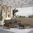 Wren 2-Piece Sofa and Ottoman Set in Natural Flint Gray