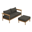 Wren 2-Piece Sofa and Ottoman Set in Natural Flint Gray