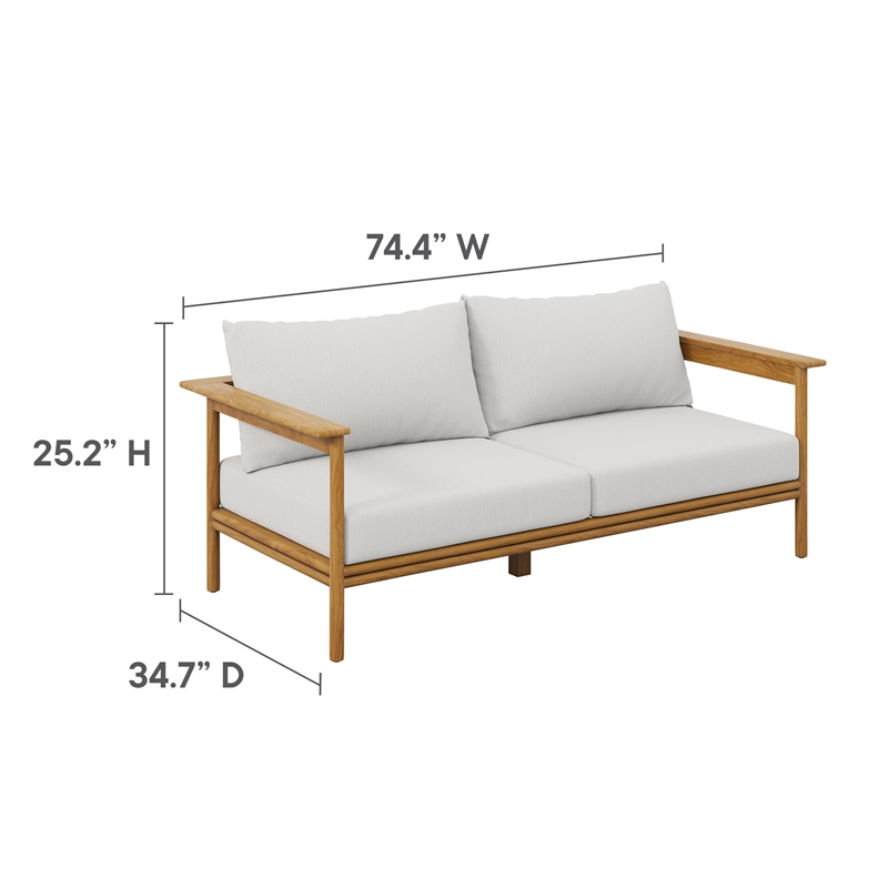 Wren 2-Piece Sofa and Ottoman Set in Natural Sail