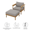 Wren Armchair and Ottoman Set in Natural Driftwood