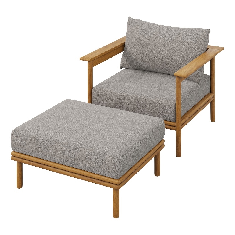 Wren Armchair and Ottoman Set in Natural Driftwood