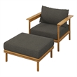 Wren Armchair and Ottoman Set in Natural Flint Gray