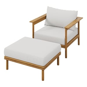 Wren Armchair and Ottoman Set in Natural Sail