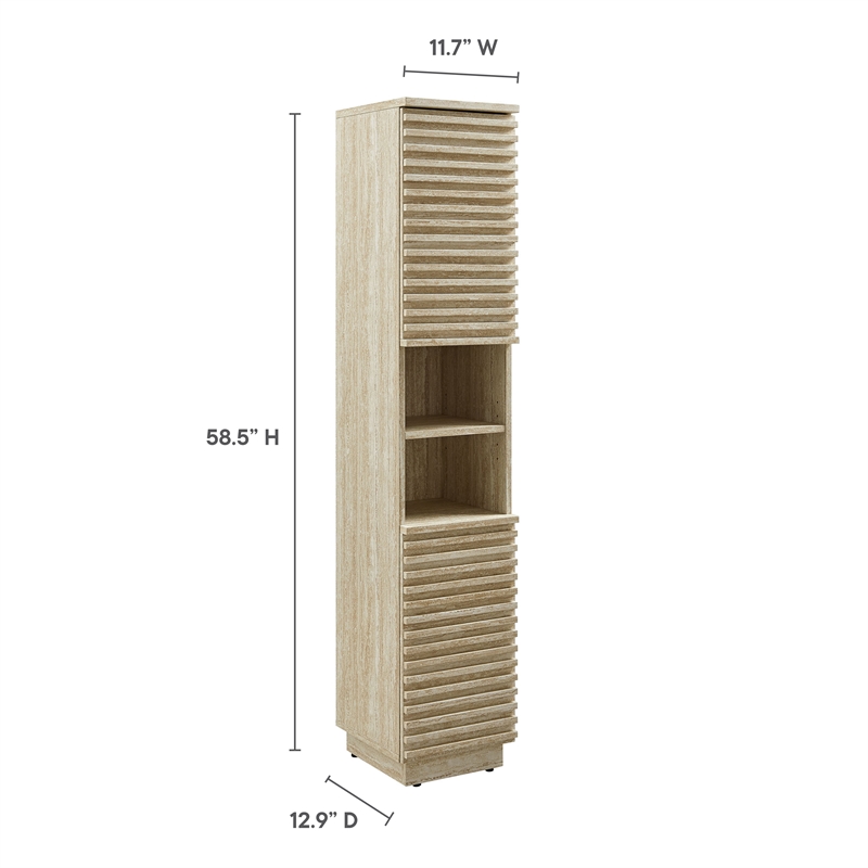 Render Linen Storage Cabinet in Travertine