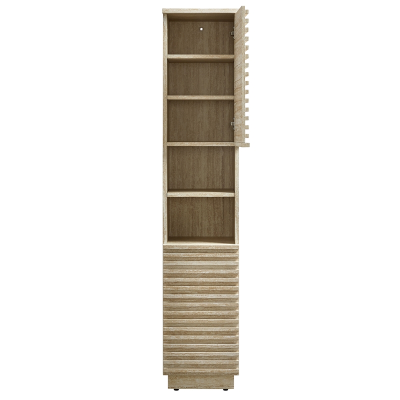 Render Linen Storage Cabinet in Travertine