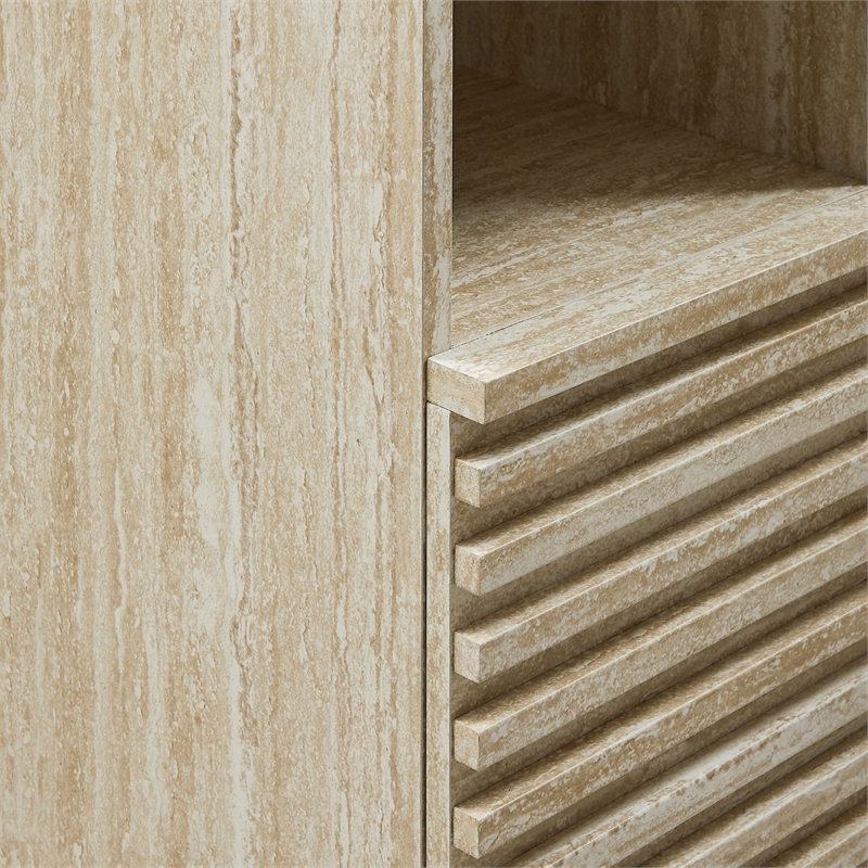Render Linen Storage Cabinet in Travertine