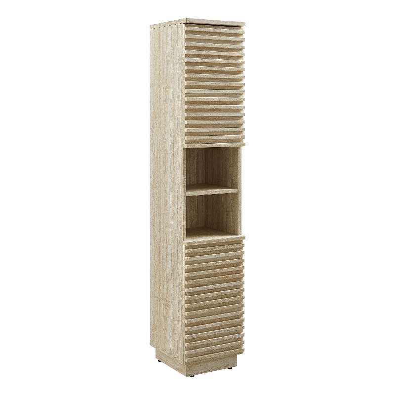 Render Linen Storage Cabinet in Travertine