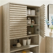Render Linen Storage Cabinet in Travertine
