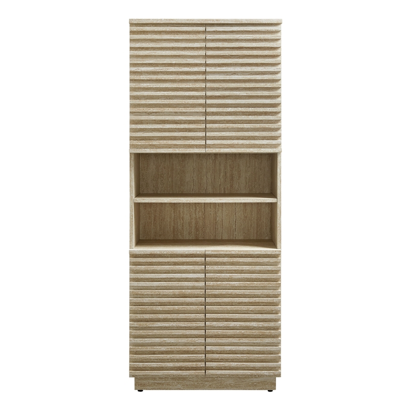 Render Linen Storage Cabinet in Travertine