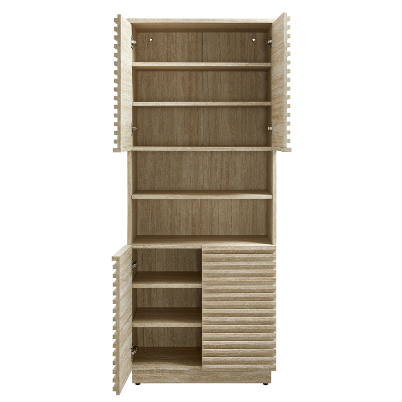 Render Linen Storage Cabinet in Travertine