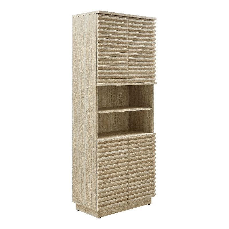 Render Linen Storage Cabinet in Travertine