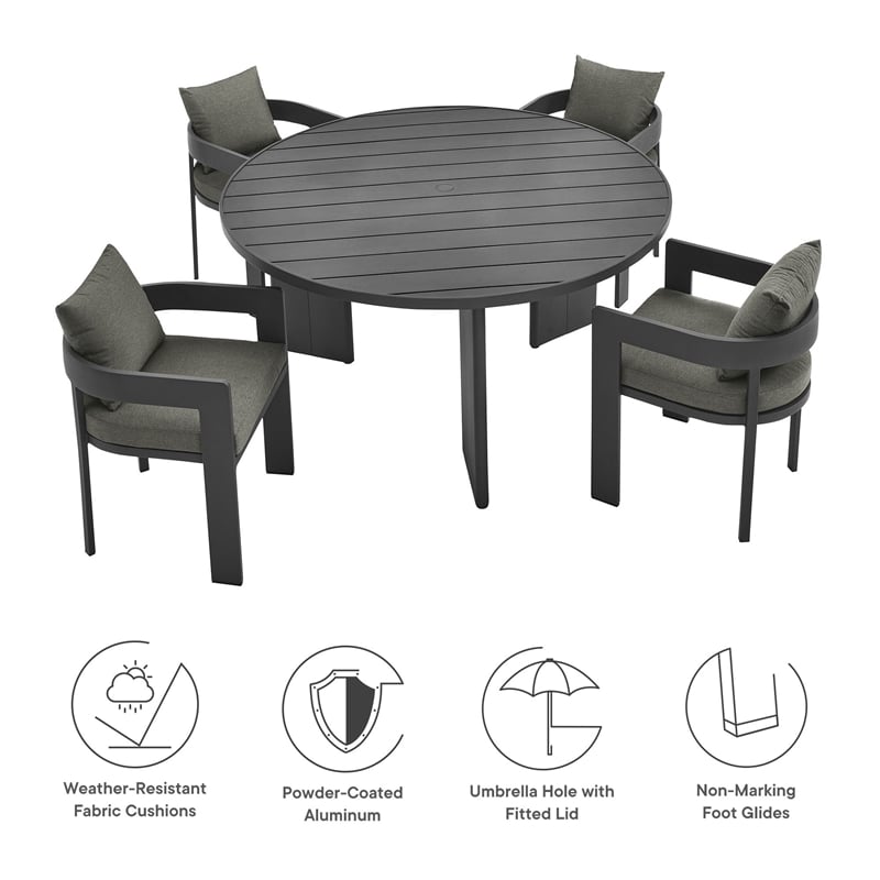 Tahoe Dining Set in Gray Charcoal