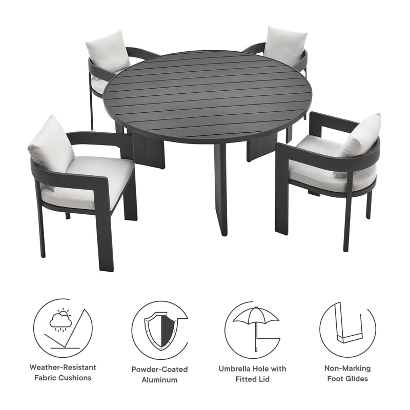 Tahoe Dining Set in Gray White