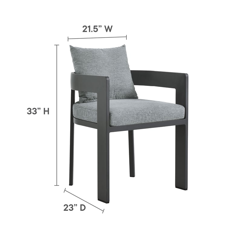 Modway Tahoe Aluminum Outdoor 9-Piece Patio Dining Set in Gray/Gray