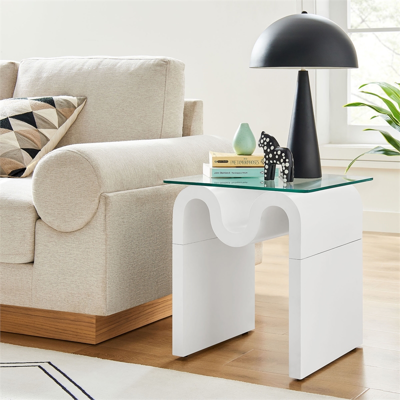 Ondine Side Table in White