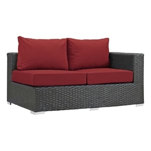 sojourn right arm loveseat in canvas red