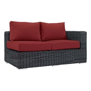 summon right arm loveseat in canvas red