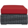 Summon Rectangle Ottoman in Canvas Red