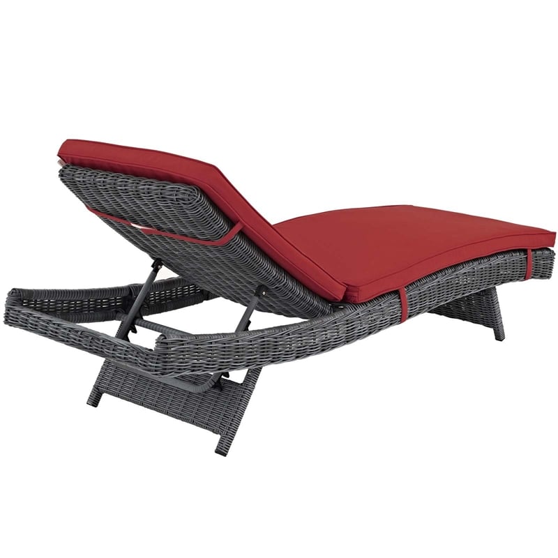 Summon Chaise in Canvas Red