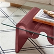 Modway Ondine Unique Wave Shaped Tempered Glass Coffee Table in Spiced Apple