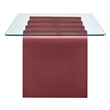 Modway Ondine Unique Wave Shaped Tempered Glass Coffee Table in Spiced Apple