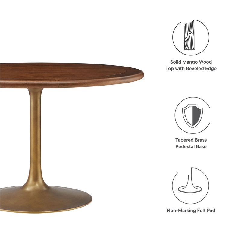 Lippa Dining Table in Brass Walnut