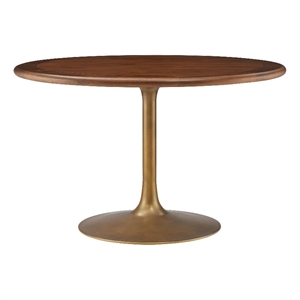Lippa Dining Table in Brass Walnut