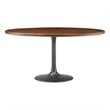 Modway Lippa Dining Table with Powder-Coated Metal Pedestal Base in Black Walnut